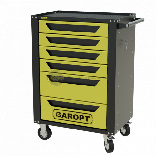Тележка инструментальная Garopt серия High 6 ящиков доводчики желтая